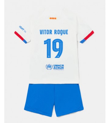 Barcelona Vitor Roque #19 Replika Babytøj Udebanesæt Børn 2023-24 Kortærmet (+ Korte bukser)